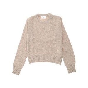 Ami Champagne Sweater With Classic Crew Neckline - NWT
